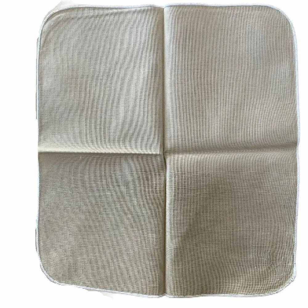 Set of 3 Vintage Handmade Linen Napkins Beige 12 x
